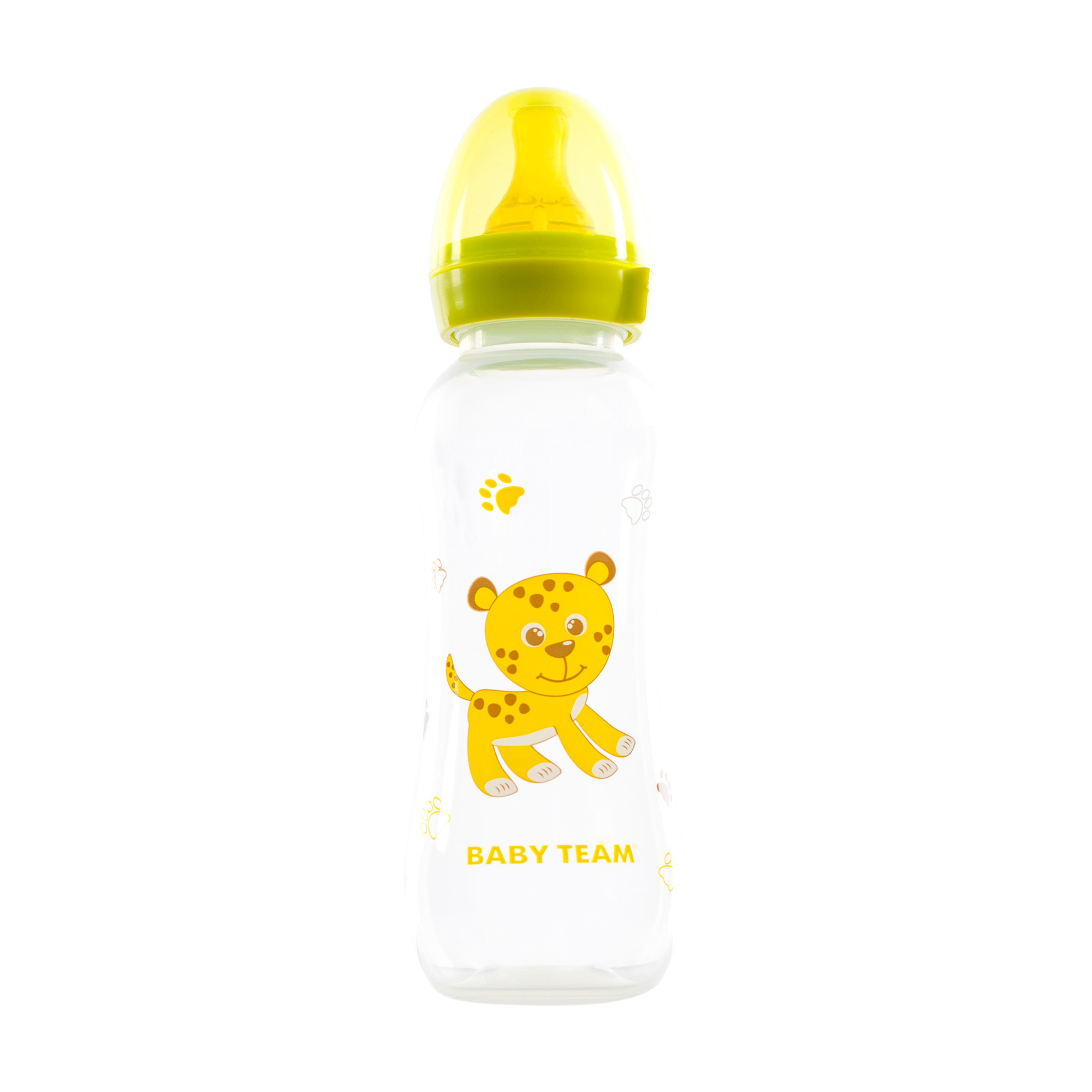 Дитяча пляшечка для годування Baby Team з латексною соскою, від народження, салатова, 250 мл (1310)